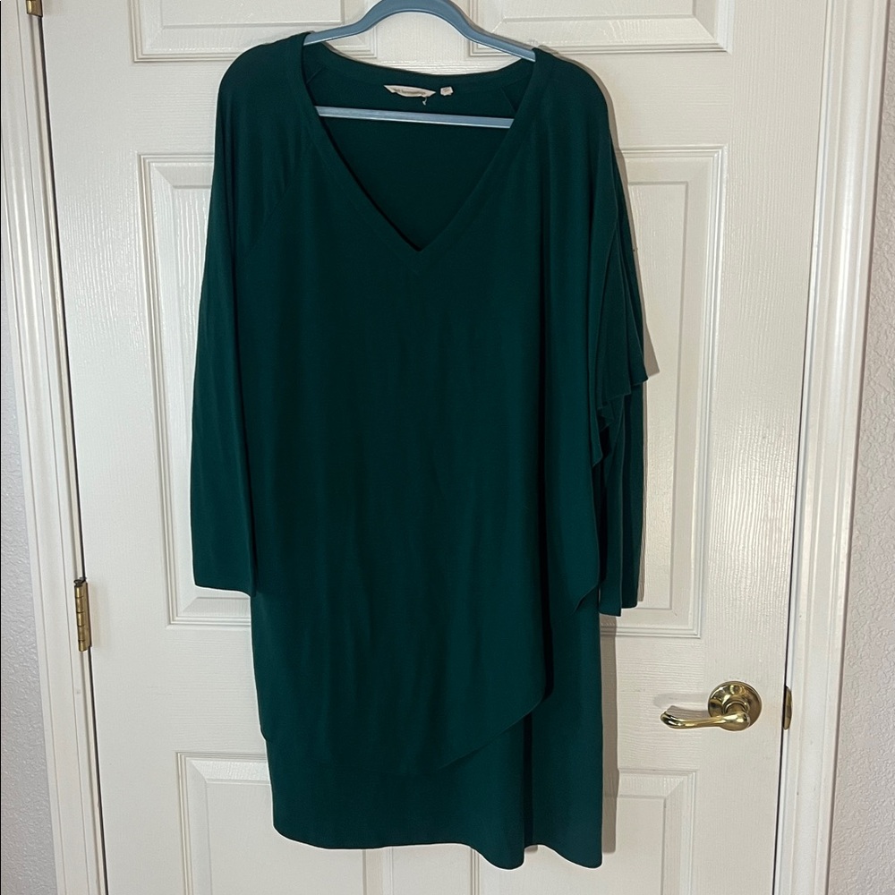Soft Surroundings Style# SCT40 Forest Green Marla‎ Dress, Sz 2X